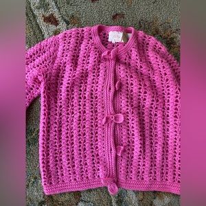 pink hand made wool sweater 60s